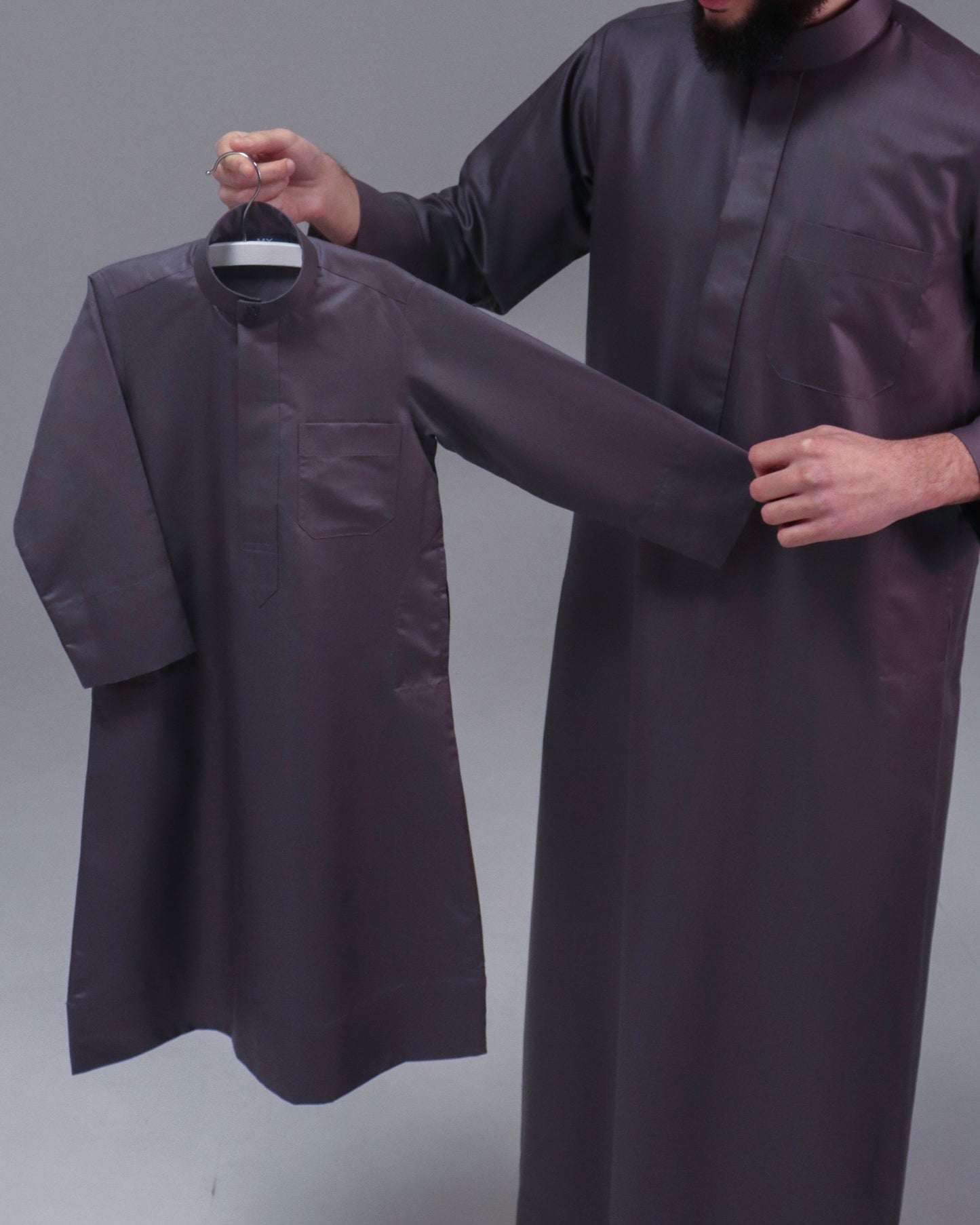SAUDI KIDS QAMEES - CHARCOAL BROWN