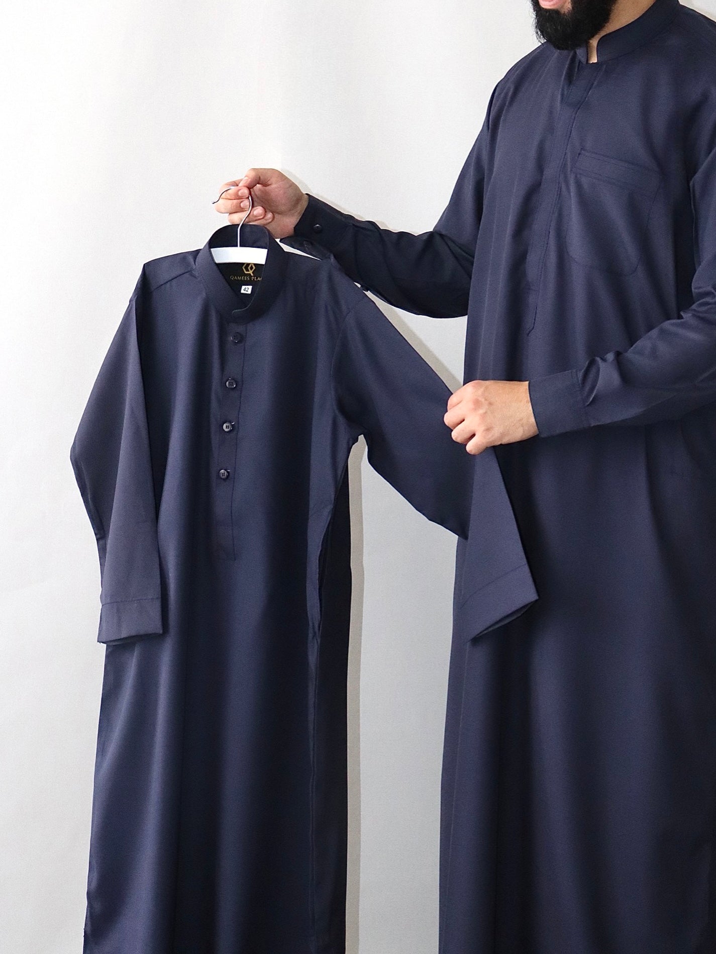 QP SAUDI KIDS QAMEES - WHITE/NAVY